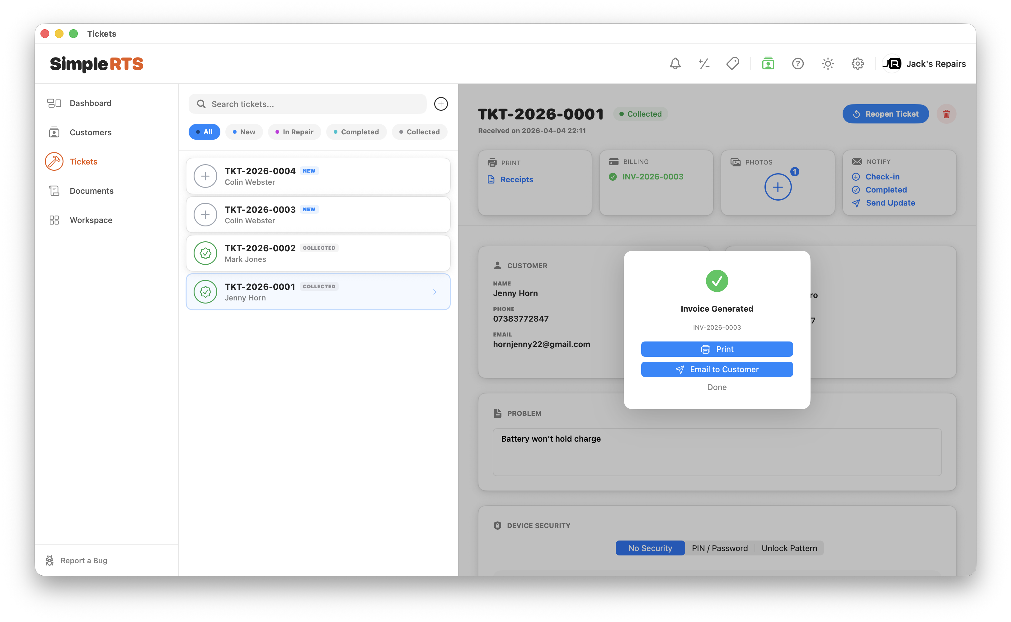 SimpleRTS receipt generated